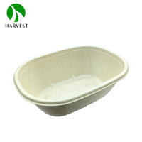 Boîte à lunch rectangulaire biodégradable de 27 oz avec couvercle, micro-ondable et étanche, pour l'emballage des plats à emporter des restaurants