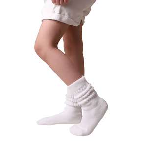Chaussettes hautes pour enfants blanches en coton tricoté, épaisses, chaudes pour l'hiver, imprimées de dessins animés, pour les enfants de 3 à 15 ans - Product Image 1