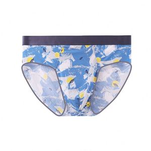 Ice Silk Fashion Men's Plus Size Mid-Rise Printed Knitted Anti-Bacterial Briefs Cool Breathable - Product Image 1