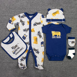 Set di abbigliamento <span class=keywords><strong>neonato</strong></span> Design simpatico cartone animato 100% <span class=keywords><strong>cotone</strong></span> tute per bambini per ragazzi e ragazze fascia di età 3-9 mesi per la stagione primaverile - Product Image 4