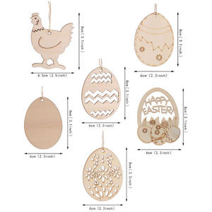 Décoration en bois découpée au laser sur mesure en gros, silhouettes d'animaux, œufs de Pâques, lapin, décoration suspendue pour la remise des diplômes, 10 pièces/sac - Product Image 1