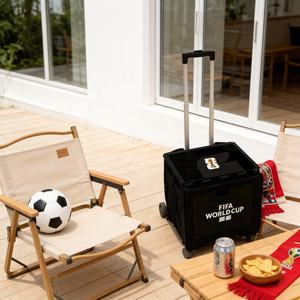 Boîte de rangement pliable pour camping extérieur Coupe du Monde <span class=keywords><strong>FIFA</strong></span> 2026 avec poignée, noire, à roulettes, pour équipement de camping et pique-niques - Product Image 5