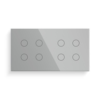 TAWOIA-Interruptor táctil inteligente para el hogar, Panel de cristal doble de 157mm, 8 entradas, compatible con Tuya, No Neutral, Wifi, 4 entradas, interruptor doble para la UE