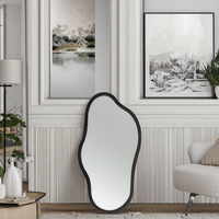 Miroir sur pied en bois naturel personnalisé, fait main, décoration intérieure, miroir irrégulier, miroir ondulé, décoration en bois, Espejos