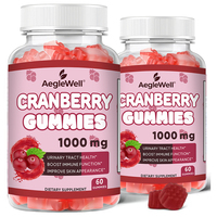AegleWell 1000mg Cranberry Gummies Ondersteuning Urineweggezondheid Immuniteitversterking OEM Private Label Beschikbaar Lage MOQ Groothandel