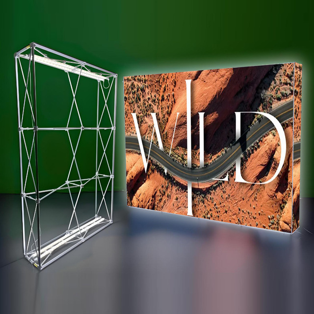 Portable Fabric LED Light Box Display Aluminum Backlit Wall Displays for Indoor Outdoor Advertising Exhibitions