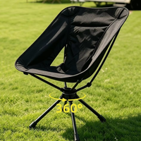Chaise pliante portable en maille pivotante à 360 degrés, chaise de camping, chaise de plage, mobilier d'extérieur pour la pêche, le pique-nique