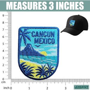 Patch brodé Cancun Mexique 3 pouces thermocollant ou à coudre, applique de voyage en tissu feutre non tissé, cadeau - Product Image 3