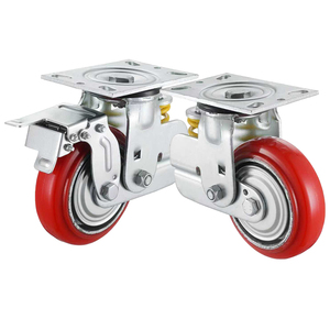 4 5 6 8 Inch Nhiệm Vụ Nặng Nề Duy Nhất Mùa Xuân Sốc Hấp Thụ Bánh Mùa Xuân Nạp Gang PU Bánh Xe Cho Máy Móc Công Nghiệp - Product Image 4