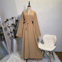Robe de couleur unie à manches évasées, grande taille, Cardigan Abaya de luxe, Kimono marocain, dubaï, robes musulmanes, Khimar Jilbab, 2022