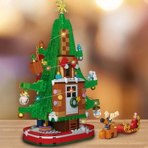 Hot Building Blocks Diy Santa Model Bricks Assembly Xmas Toys Christmas <strong>Tree</strong> with Lights for Kids Christmas - Product Image 4