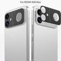 Protection d'objectif creuse en métal noir super fine anti-rayures pour Redmi K90 Max, autocollant de capuchon d'appareil photo
