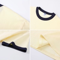 T-shirt décontracté pour homme, col rond, épaules tombantes, coupe ample, 100% coton 200 g/m², couleur contrastée, imprimé sur mesure