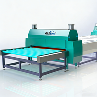 Ligne de production de verre feuilleté PVB avec PLC et moteur, incluant des systèmes de pré-pressage et d'autoclave, four de trempage du verre