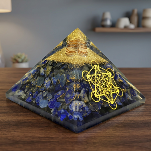 Pirámides de Orgón con Capa de Cobre y Lapislázuli, Artesanía de Cristal, Piedras Naturales, Pirámide de Orgonita para Meditación, Feng Shui, Hecho a Mano - Product Image 2
