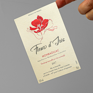 Tùy Chỉnh Nhãn Rượu Vang Chai Thủy Tinh Bao Bì Nhãn Dập Nổi Red Foil Matte Kết Cấu Nhãn Giấy - Product Image 3