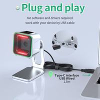Escáner de Código de Barras de Escritorio Xincode, Lector de Códigos QR 2D con Cable USB, para Supermercados, Punto de Venta, Lector de Precios