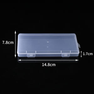 Caja de almacenamiento de plástico transparente con tapa abatible de 17cm de largo para piezas de joyería y anzuelos, organizador de escritorio, contenedor pequeño vacío - Product Image 4