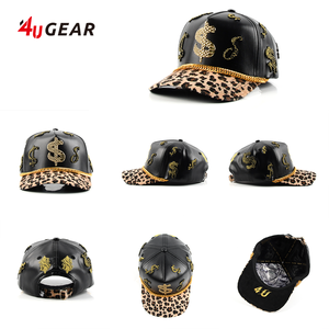 4 cappellini da Baseball in pelle Custom UGEAR Gorras ad alta frequenza 5 pannelli cappellini da Baseball con logo personalizzato cappellini Snapback per gli uomini - Product Image 2