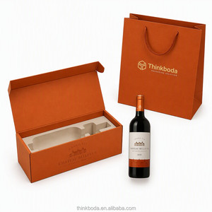 Boîte cadeau personnalisée pour <span class=keywords><strong>vin</strong></span>, 1 bouteille de 750 ml, avec logo, boîte en carton de luxe orange brûlé pour l'emballage de bouteilles de <span class=keywords><strong>vin</strong></span>, vente en gros - Product Image 4