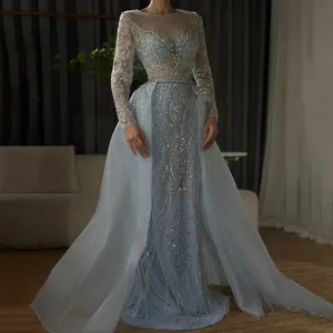 Vestidos de Noche Musulmanes de Lujo Color Nude, Estilo Sirena, 2024, con Falda Superior con Cuentas, Elegantes para Mujer, Fiesta, Serene Hill LA71597 - Product Image 6