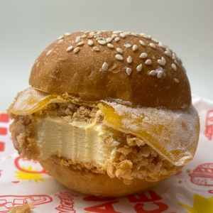 Mới đến bánh hamburger hình trứng muối có hương vị Halal chứng nhận sữa kem bơ-bánh sandwich mặn trong hộp - Product Image 4