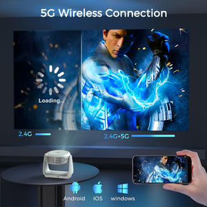 Android 11 WiFi Smart LED Projecteur LCD Batterie intégrée 1080p-<span class=keywords><strong>4K</strong></span> Max Résolution <span class=keywords><strong>6800</strong></span> Lumens Stéréo Pocketable Home Cinéma - Product Image 6