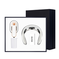 Article promotionnel Portable Vêtements Vapeur Fer Cou Massage 2-en-1 En Acier Inoxydable Style D'affaires Personnalisation Nouveau Cadeau À La Maison