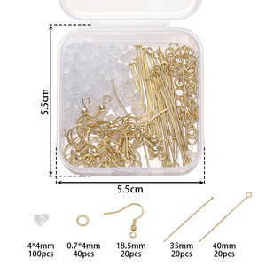 Jewelry Findings Kit Ear <b>Hooks</b> T-Stitch 9 Stitch Mixed Shapes For <b>Earring</b> Making Copper Gold Plated Silver White Gold - Product Image 4
