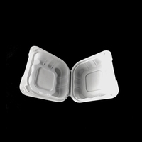 Boîte à clapet en plastique jetable blanche personnalisée PP5 pour pain, pâtisserie, sandwichs, salades, sushis, plats à emporter