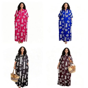 Abito <span class=keywords><strong>Lungo</strong></span> Elegante da Donna <span class=keywords><strong>con</strong></span> Stampa Africana, Taglia Grande, Linea ad <span class=keywords><strong>A</strong></span>, Colletto Rovesciato e <span class=keywords><strong>Maniche</strong></span> <span class=keywords><strong>a</strong></span> <span class=keywords><strong>Tre</strong></span> <span class=keywords><strong>Quarti</strong></span> - Product Image 1