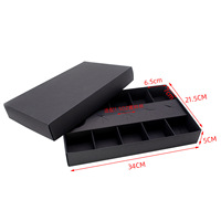 Boîte de présentation personnalisée noire pour chocolats de fête, boîte de traiteur avec couvercle rabattable pour traiteur et événements