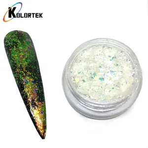 2018 New product rainbow 11 colors cosmetic pigment KOLORTEK Chameleon white Nails Flakes