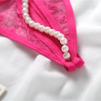String Tangas Érotiques Femme Taille Basse Sexy Transparents Broderie Dentelle Tricotée Chaud Massage Entrejambe Perlé Vente en Gros Design Taille Basse