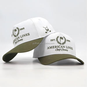 Casquette Snapback OEM avec logo brodé personnalisé, visière incurvée, casquette structurée pour papa, casquette de baseball en sergé de coton bicolore - Product Image 1