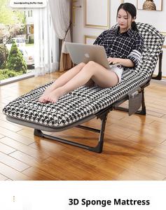 Lit pliant pour une personne, lit de sieste de bureau, lit renforcé, lit de compagnie, fauteuil inclinable simple, lit portable fabriqué en Chine, modèle - Product Image 2