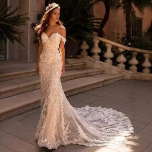 Fishtail Trailing <b>Outdoor</b> Light Wedding Dress Lace Slimming Bride Main Wedding Dress 2026 New Wedding Fairy Wedding Dress - Product Image 4