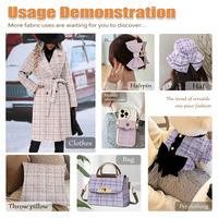 Échantillon Gratuit - Tissu en Tweed Plaid Uni à une Face, Idéal pour les Vêtements et les Matériaux de Manteaux