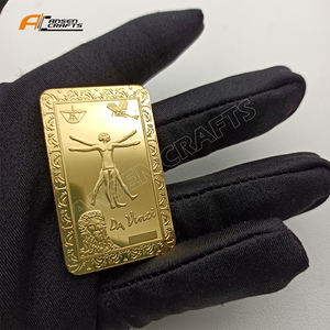 Leonardo <span class=keywords><strong>Da</strong></span> <span class=keywords><strong>Vinci</strong></span> Mona Liza <span class=keywords><strong>Bar</strong></span> 1OZ Lingote de pieza de arte chapado en oro - Product Image 3