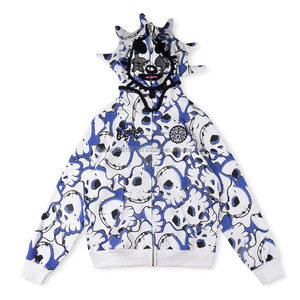 Người Đàn Ông Của Quần Áo Chất Lượng Hàng Đầu 100% Cotton Zip up Hoodies Áo Nỉ Tracksuits Đường Phố Cao Cổ Điển Nặng Glo Gang Cho Nam Giới - Product Image 4