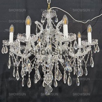 Lustre en cristal K9 doré de luxe européen, luminaire suspendu classique à plusieurs niveaux pour hôtel, villa, salon, salle de banquet