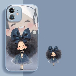 Grande <span class=keywords><strong>capelli</strong></span> <span class=keywords><strong>ricci</strong></span> ragazza stampa vetro PC TPU Cover posteriore per Iphone 6 7 8 SE X Xr XS 11 12 13 14 15 16 17 Pro Max - Product Image 3