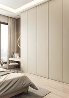 Armoire moderne écologique fabriquée en usine, avec table de toilette intégrée, grande capacité, en MDF, pour chambre à coucher