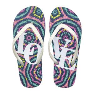 Wholesale Tie Dye Pattern <b>Flip</b> <b>Flops</b> <b>Women</b> LOVE Letter Print Beach Sandals Bohemian Style Summer Slippers Custom Logo - Product Image 2