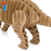 Puzzle en papier ondulé à faire soi-même, décoration de maison, dinosaure Triceratops, puzzle en papier 3D