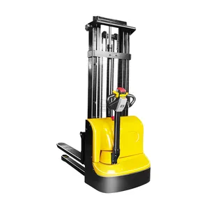 Walkie Rider 1500kg Electric Hydraulic Stacker Forklift Lifting Stack for Manufacturing Plants Farms Max 4500mm Lifting Height