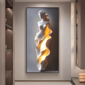 Cuadro Decorativo de Lujo Ligero con Figura de Dama Sensual en Relieve, para Entrada, Porche o Pasillo, de Aleación de Aluminio, Estilo Still Life - Product Image 2