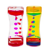 Sablier décoratif en plastique pour enfants, jouet à huile qui coule, sablier à sable liquide en mouvement
