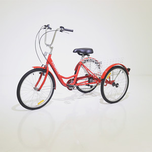 Triciclo adulto a buon mercato triciclo a tre ruote bicicletta triciclo adulto trike da 24 pollici con cestello posteriore per carico - Product Image 3