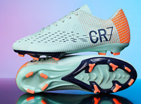Chaussures de football basses blanches et roses, respirantes, à lacets, pour jeunes
